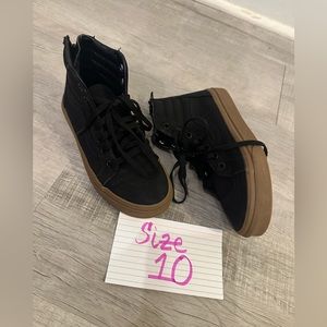 Boys Black Vans High Top Sneakers